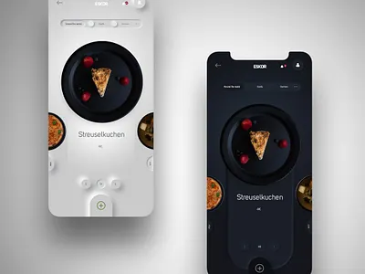 Mobile Version of the "darkmode neumorphism food website" darkmode food app landingpage mobile ui mobile web design mobile website neumorphism ui design webdesign