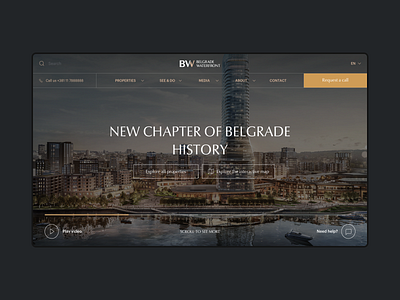 Home and Properties - Belgrade Waterfront belgrade belgrade waterfront design home page ui user experience user interface ux web