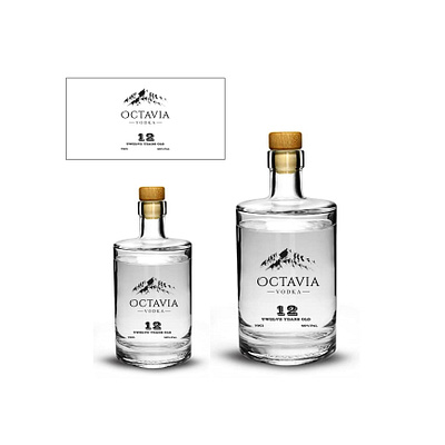 OCTAVIA VODKA 4 branding clean flat illustration logo luxury simple sophisticated vector