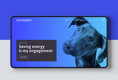 Faunder logo application blue devce dog energy faunder germany julian hrankov logo smart smart home