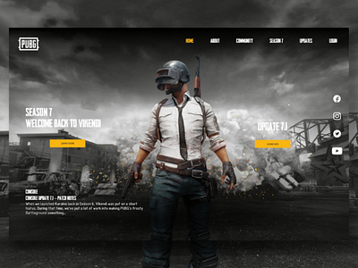 Pubg concept UI interaction dribble dribblers pubg ui ux graphic pubgmobile website