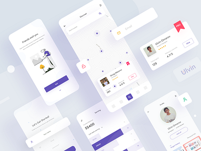 UX UI Designers Social Platform earnings mobile app design signup login mobile social media splash screen ui inspiration ui login page ui map design ui search page ui signup page uiux mobile app uiux user profile ux challenge violet blue app xddailychallenge