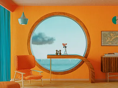 Q - 36 Days of Type 7 36daysoftype 36daysoftype07 3d accidentallywesanderson binoculars blue cinema 4d colourful grandbudapesthotel lifeaquatic moonrisekingdom orange recordplayer retro rushmore vintage wesanderson