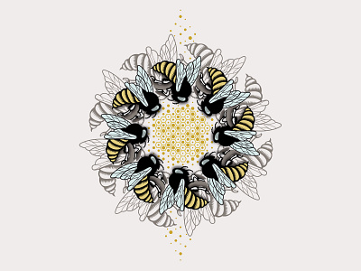 Colony Collapse Disorder art bees collapse design earth illustration