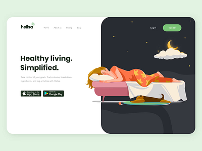 The Heilsa product page interaction design android animation button design health app helathy illustration interaction interface ios landing page design mobile mobile app design motion motion graphic motiongraphics ui ux website design