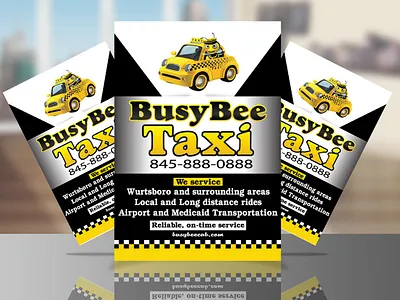 Busy Bee Taxi Flyer adobe illustrator adobe photoshop cc branding busy bee taxi flyer design flyer flyer design graphic design promotional flyer sell sheet taxi flyer