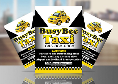 Busy Bee Taxi Flyer adobe illustrator adobe photoshop cc branding busy bee taxi flyer design flyer flyer design graphic design promotional flyer sell sheet taxi flyer