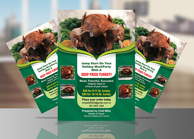 Deep Fried Turkey Flyer adobe illustrator adobe photoshop cc aliakborripon branding deep fried turkey flyer design flyer flyer design food food flyer graphic design promotional flyer sell sheet