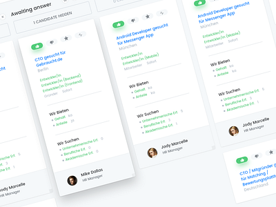 TechCofounder agile b2b flat human resources kanban management minimal ui ux website