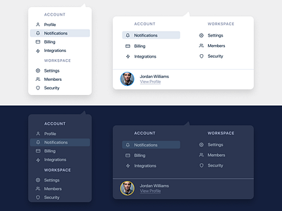 Dropdown UI account card design dropdown minimal mobile product ui ux webdesign