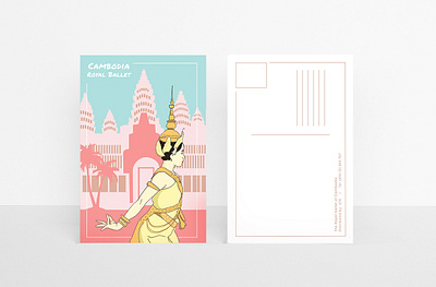 Cambodia Royal Ballet Postcard cambodia illustration layout postcard postcard design royalballet