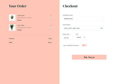 Daily UI #002 Credit Card Checkout