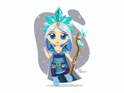 Crystal Maiden ai blue character characterdesign chibi crystal crystal maiden dota 2 dota2 fanart illustration illustrator magic rilai vector white