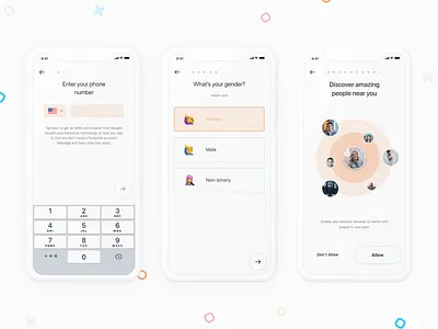 Skippit App - Onboarding app clean date dating design gender ios mobile onboarding skippit ui ux