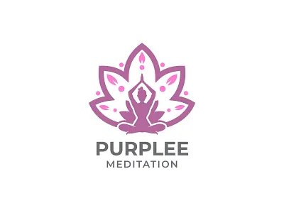Purplee meditation brand identity branding design designer graphic design illustration illustrator logo logotype meditate meditation vector wellness wellness logo