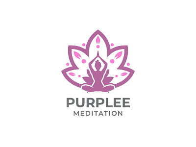 Purplee meditation brand identity branding design designer graphic design illustration illustrator logo logotype meditate meditation vector wellness wellness logo