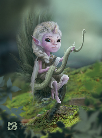 Nature arte digital creación de personajes elf fairy fairytale fairytales nature photoshop