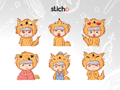 Foxi 2 character drawing emote emotes emoticon sticker stickers