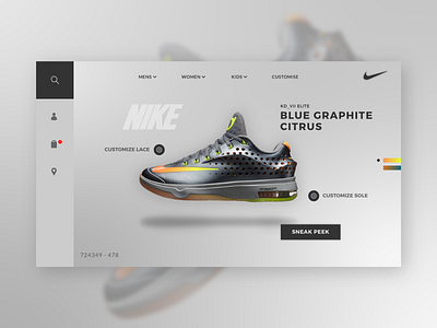 Nike Graphite Citrus concept. creative design flatdesign graphic design icon illustrator cc nike shoes typography ui uiux vector webdesign webdesigner website