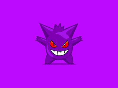 Gengar - Pokemon colors design draw games gengar graphic graphicdesign illustration illustrations play pokemon pokemongo purple