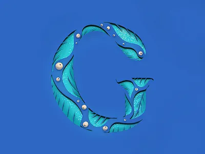 Paper Cutout Drop Cap G - Digital Illustration 3d berries capital g capital letters digital digital illustration drop cap drop cap g g letter handlettering leaves letter lettering lettermark paper cutout procreate