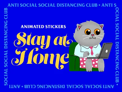 Stay at Home Animated Stickers animated animatedgif giphy illustration ios stickers