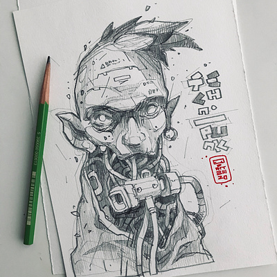 Pencil Sketch character characterdesign cyberpunk cyborg deadly drawing freehand futurepunk futuristic illustration pencil retro robot robots sketch sketchbook traditional art zombie