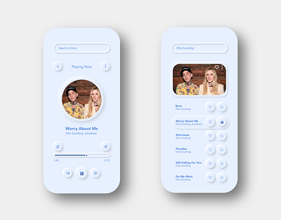 Simple Music Player adobexd app app design digital gradient music music player neumorphic neumorphism redesign round softui song ui ui design ux