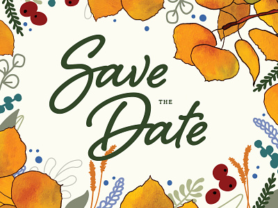 Save the Date branding illustration lettering savethedate typography wedding