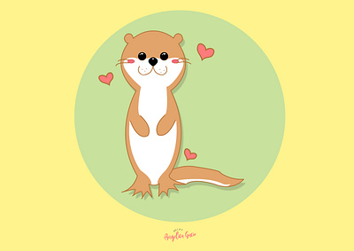 Cute Otter Illistration 2020 2d 2d animal 2d art 2d illustration 2d otter angel gucio angelica gucio animal illustration cute animal cute illustration cute otter illustration otter illustration tenshigushio