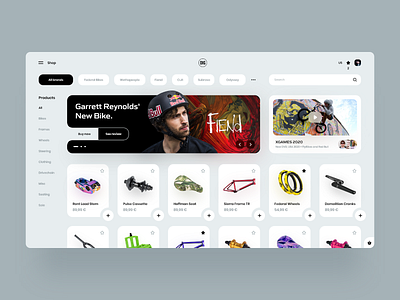 DIG BMX Shop Redesign 🚴‍♂️ adobe xd bmx clean design desktop interface landing marketplace minimal shopping store store app ui ux web webdesign