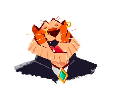 Rhajeetus art digital art digital painting dnd dungeons and dragons illustration procreate rogie king tiger tigers