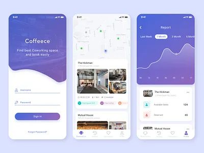Coffeece App app design mobile prototype typography ui ux web design