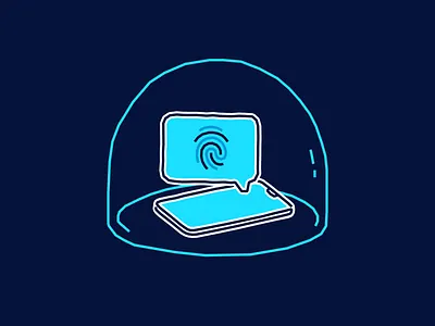 Device protection/Biometrics biometrics blue bubble illustration phone protect tandem