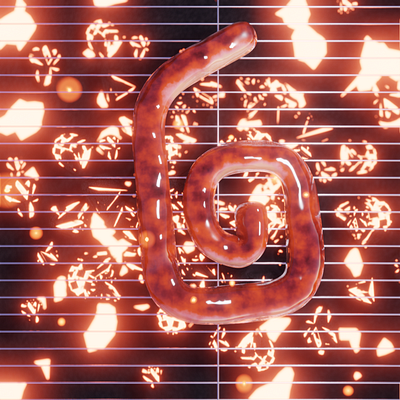 06 - #36daysoftype 3d blender saussage