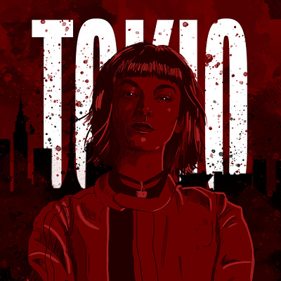 MONEY HEIST | TOKIO art city fanart illustration japan moneyheist sketch tokyo typography