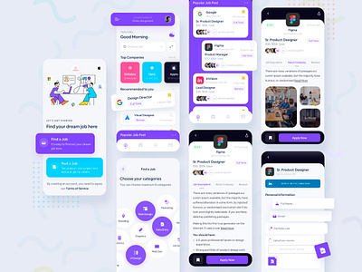 Job Finder Application 2020 2020 trends app app design application corona corona app creative figma design interaction job board job finder job portal mobile app mobile app design mockup sketch webdesign