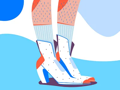 Dream shoes 2d adobe illustrator bold colors colorful flat illustration shoes vector web