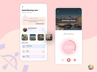 Meditation App branding design meditation app ui uiux uiuxdesign ux yoga app