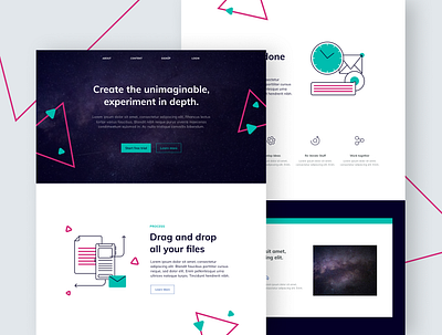 Space Tech UI Exploration app branding design geometric icon illustration minimal space tech technology typography ui uikit ux web webdesign wireframe wireframes