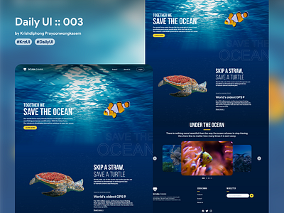 Scuba Zamak Landing page #dailyui #003 003 clownfish dailyui design ocean save sea the turtle ui user inteface userinterface web web design website world