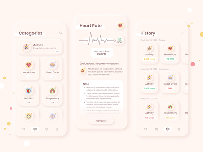 Health App Neumorphism app design health mobile neumorphism ui