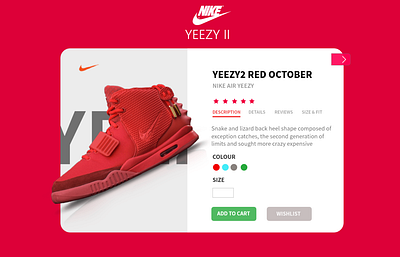 Nike Yeezy2 website design branding design ui vector web website