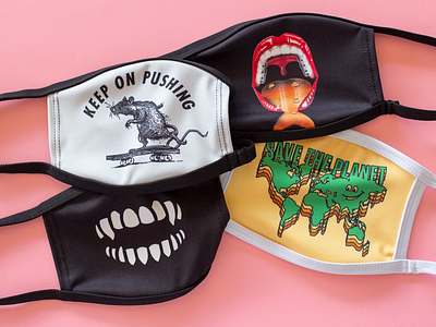 Chomp Facial Coverings accessories apparel coronavirus illustration mask mouth planet rat skateboarding teeth