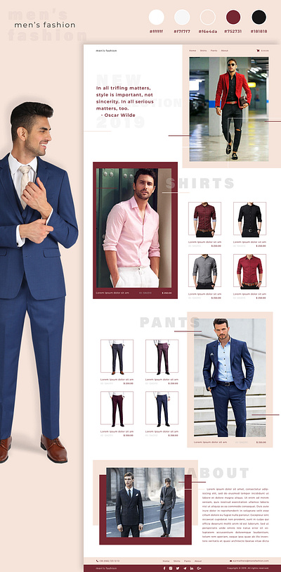 Men's fashion - Landing page design design figma landing photoshop ui uiux ux web webdesign