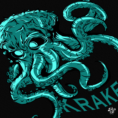 wild kraken, survive or die artwork comission digital artwork fashion illustration illustration illustration design illustration digital kraken kraken illustration streetwear