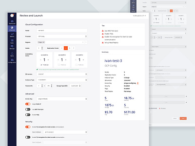 Review and Launch page app cloud dashboard database enterprise enterprise app enterprise ux input fields saas saas design sale startup ui user experience user interface ux web app design web application design