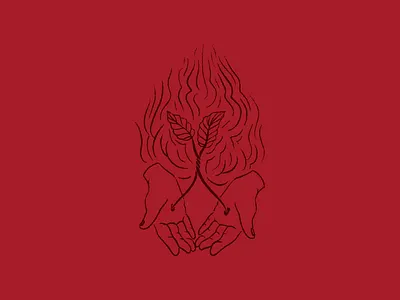 Preservation/destruction christian design drawing fire illustration leaves plants tattoo tattoo design
