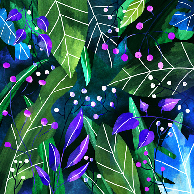 Magic forest floral floral design forest forestry greenery illustration illustrator ilustración ilustrator leaves painting procreate app procreate art procreateapp