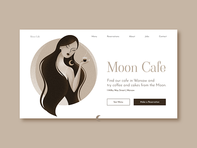 Challenge 29/30 cafe challenge coffee concept daily challange drawing girl grain texture illustration moon star ui ui design vector web illustration